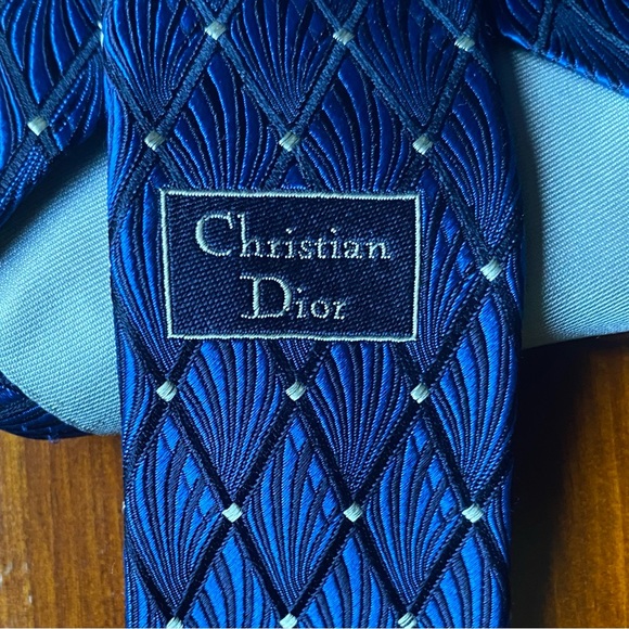 Dior Homme Geometric Blue Silk Tie - Picture 5 of 7